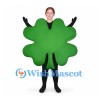 Clover Mascot Costume in Green with Open Face Design