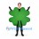 Clover Mascot Costume in Green with Open Face Design
