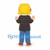 Girl Mascot Costume with Blonde Hair and Striped Shirt