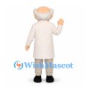 Scientist Mascot Costume with White Coat and Glasses