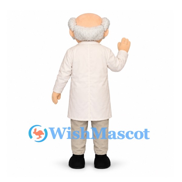 Scientist Mascot Costume with White Coat and Glasses