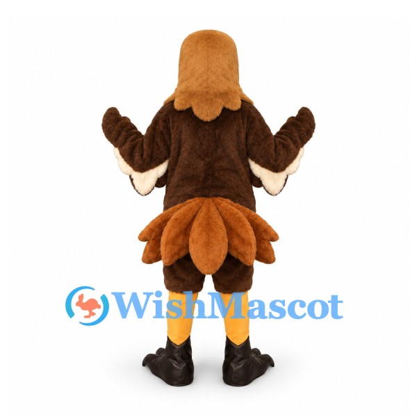 Eagle Mascot Costume in Brown with Layered Tail Feathers