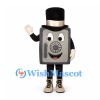 Safe Mascot Costume in Gray with Black Top Hat