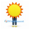 Sun Mascot Costume with Orange Rays and Black Sunglasses