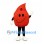 Blood Drop Mascot Costume in Red with White Gloves