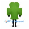 Clover Mascot Costume in Green with Open Face Design