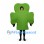 Clover Mascot Costume in Green with Open Face Design