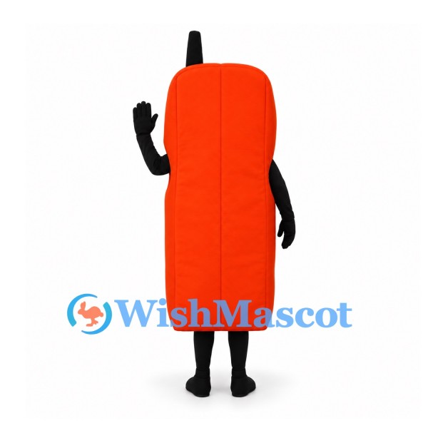 Mobile Phone Mascot Costume in Orange with Black Keypad