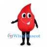 Blood Drop Mascot Costume in Red with Large Smiling Face
