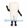 Tooth Mascot Costume in White with Smiling Face