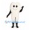 Tooth Mascot Costume in White with Smiling Face