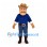 Cowboy Mascot Costume with Brown Hat and Blue Outfit