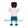 Boy Mascot Costume with White Shirt and Teal Shorts