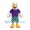 Eagle Mascot Costume with Purple Shirt and Polka Dot Shorts