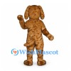 Dog Mascot Costume with Curly Brown Fur and Floppy Ears