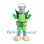 Robot Mascot Costume with Silver Bucket Head and Green Outfit