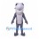 Shark Mascot Costume in Purple with Segmented Belly