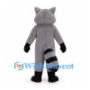Raccoon Mascot Costume in Gray with Fluffy Ringed Tail