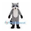 Raccoon Mascot Costume in Gray with Fluffy Ringed Tail