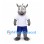 Rhino Mascot Costume with White Shirt and Blue Shorts