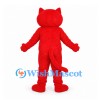 Cat Mascot Costume in Red with Long Tail