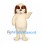 Dog Mascot Costume in Cream with Brown Ears and Eye Patches