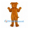 Bulldog Mascot Costume in Brown with White Chest and Dark Muzzle