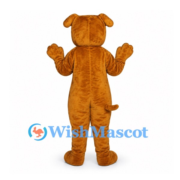 Bulldog Mascot Costume in Brown with White Chest and Dark Muzzle