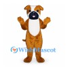 Bulldog Mascot Costume in Brown with White Chest and Dark Muzzle