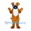 Bulldog Mascot Costume in Brown with White Chest and Dark Muzzle