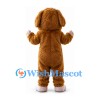 Dog Mascot Costume in Brown and White with Fluffy Ears