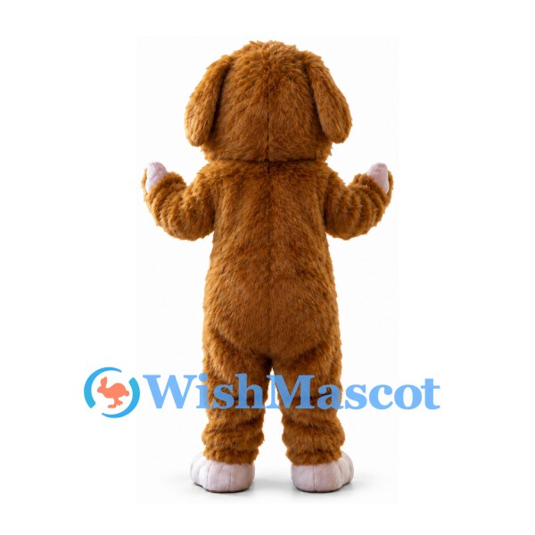 Dog Mascot Costume in Brown and White with Fluffy Ears