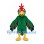 Parrot Mascot Costume in Green with Red Face and Wing Details