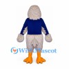 Eagle Mascot Costume in Gray with Blue Shirt