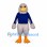 Eagle Mascot Costume in Gray with Blue Shirt