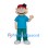 Boy Mascot Costume with Red Cap and Blue Shirt