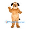 Dog Mascot Costume in Tan with Black Ears