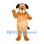 Dog Mascot Costume in Tan with Black Ears