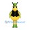 Bee Mascot Costume with Green Top Hat and Black Vest