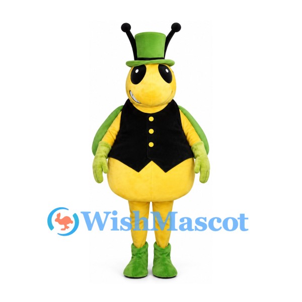 Bee Mascot Costume with Green Top Hat and Black Vest