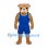 Bulldog Mascot Costume with Blue Basketball Uniform
