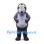 Mole Mascot Costume in Gray with Round Glasses