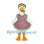 Goose Mascot Costume with Floral Dress and Bonnet