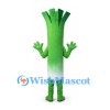 Leek Mascot Costume in Green and White with Leafy Top