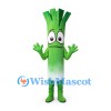 Leek Mascot Costume in Green and White with Leafy Top