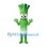 Leek Mascot Costume in Green and White with Leafy Top