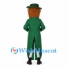 Leprechaun Mascot Costume with Green Tailcoat and Bowler Hat
