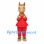 Rabbit Mascot Costume with Red Suit and Yellow Bow Tie