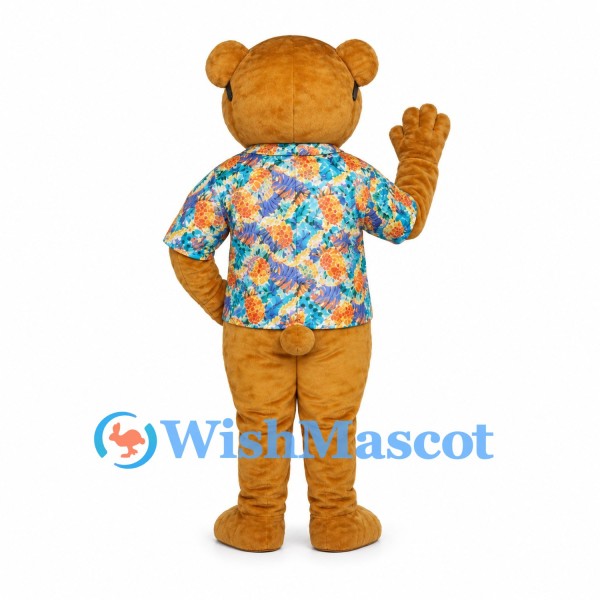 Bear Mascot Costume with Floral Shirt and Black Sunglasses