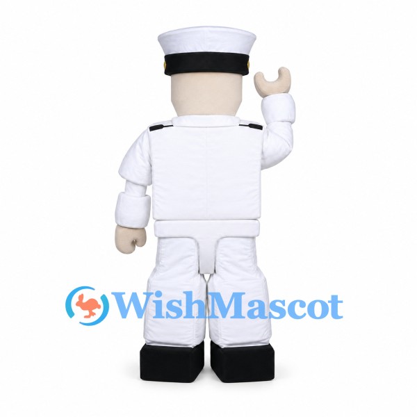 Sailor Mascot Costume with White Uniform and Cap